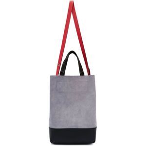 Rag & Bone Walker Convertible Gray Suede & Black Red Leather Tote
